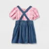 Toddler Girls' Plaid Top & Chambray Skirtall Set - Cat & Jack™ Pink -Kid Clothing GUEST 67ff9dfd 21b5 4729 94b1 cfbab9ede17a