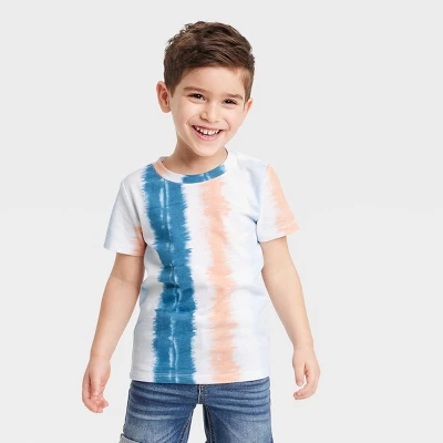 Toddler Boys' 3pk Short Sleeve Tie-Dye T-Shirt - Cat & Jack™ Navy Blue/Peach Orange 3 Toddler Boys' 3pk Short Sleeve Tie-Dye T-Shirt - Cat & Jack™ Navy Blue/Peach Orange