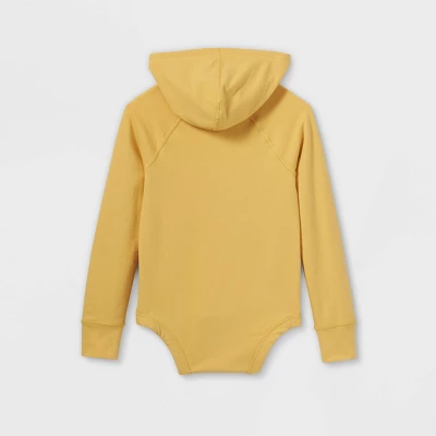 Girls' Adaptive Hooded Adjustable Long Sleeve Bodysuit - Cat & Jack™ Light Mustard Yellow 3 Girls' Adaptive Hooded Adjustable Long Sleeve Bodysuit - Cat & Jack™ Light Mustard Yellow
