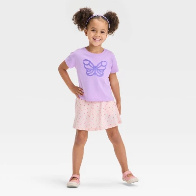 Toddler Girls' Butterfly Graphic T-Shirt - Cat & Jack™ Lilac Purple 5 Toddler Girls' Butterfly Graphic T-Shirt - Cat & Jack™ Lilac Purple - Image 3