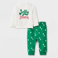 Baby 2pc Jolly Fleece Graphic Top & Bottom Set - Cat & Jack™ Green -Kid Clothing GUEST 6a6d36f4 e021 4163 9ed0 7cb52acc43cf