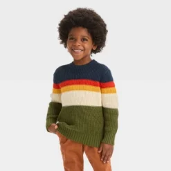 Toddler Boys' Colorblock Sweater - Cat & Jack™ Olive Green/Navy Blue/Orange -Kid Clothing GUEST 6ae408fa 77fc 4fa8 becc 7e5faeacded0