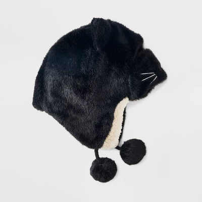 Girls' Cat Trapper Hat - Cat & Jack™ Black 3 Girls' Cat Trapper Hat - Cat & Jack™ Black