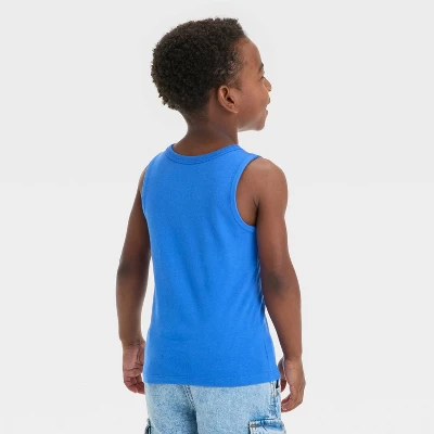 Toddler Boys' Short Sleeve Ride The Wave Tank Top - Cat & Jack™ Blue 4 Toddler Boys' Short Sleeve Ride The Wave Tank Top - Cat & Jack™ Blue - Image 2