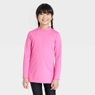 Girls' Solid Tunic Long Sleeve Rash Guard Swimsuit Top - Cat & Jack™️ Pink 5 Girls' Solid Tunic Long Sleeve Rash Guard Swimsuit Top - Cat & Jack™️ Pink - Image 3