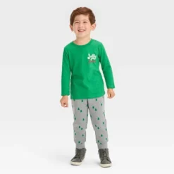 Toddler Boys' 2pc Long Sleeve Graphic T-Shirt And Fleece Jogger Pants Set - Cat & Jack™ Green -Kid Clothing GUEST 6f2007ce 036d 4278 aa3c 7cd7f4126135