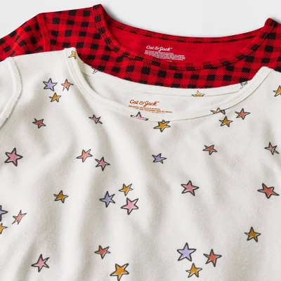 Girls' 2pk Adaptive Short Sleeve Holiday Dress - Cat & Jack™ Off-White 4 Girls' 2pk Adaptive Short Sleeve Holiday Dress - Cat & Jack™ Off-White - Image 2