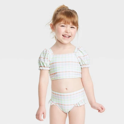 Toddler Girls' 2pc Plaid Bikini Set - Cat & Jack™ 5 Toddler Girls' 2pc Plaid Bikini Set - Cat & Jack™ - Image 3