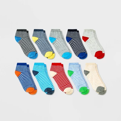 Boys' 10pk Lightweight Striped Ankle Socks - Cat & Jack™ 4 Boys' 10pk Lightweight Striped Ankle Socks - Cat & Jack™ - Image 2