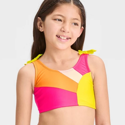 Girls' Colorblock Sun Ray Bikini Set - Cat & Jack™ 3 Girls' Colorblock Sun Ray Bikini Set - Cat & Jack™