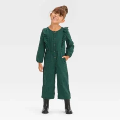 Toddler Girls' Ruffle Jumpsuit - Cat & Jack™ Green -Kid Clothing GUEST 7661bcbe 39e7 435d 93fb db639acb5ec0