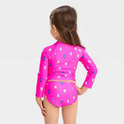 Toddler Girls' Ice Cream Cone Rash Guard Set - Cat & Jack™ Pink 4 Toddler Girls' Ice Cream Cone Rash Guard Set - Cat & Jack™ Pink - Image 2