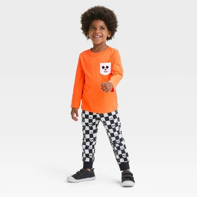 Toddler Boys' Halloween Pull-Over T-Shirt And Fleece Jogger Pants - Cat & Jack™Orange 4 Toddler Boys' Halloween Pull-Over T-Shirt And Fleece Jogger Pants - Cat & Jack™Orange - Image 2