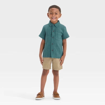 Toddler Boys' Double Weave Woven Shirt - Cat & Jack™ 4 Toddler Boys' Double Weave Woven Shirt - Cat & Jack™ - Image 2