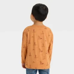 Toddler Boys' Long Sleeve Western Cactus T-Shirt - Cat & Jack™ Brown