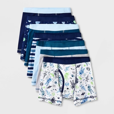 Boys' 7pk Space Boxer Briefs - Cat & Jack™ Blue/White 6 Boys' 7pk Space Boxer Briefs - Cat & Jack™ Blue/White - Image 4