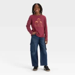 Boys' Long Sleeve 'Game On' Graphic T-Shirt - Cat & Jack™ Maroon -Kid Clothing GUEST 7e26d355 4cd4 4d17 a795 3201879b079c