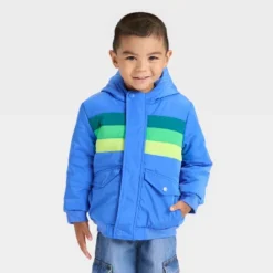 Toddler Boys' Colorblock Striped Heavyweight Puffer Jacket - Cat & Jack™ Blue 7 Toddler Boys' Colorblock Striped Heavyweight Puffer Jacket - Cat & Jack™ Blue -Kid Clothing GUEST 7eccfab0 b0da 4b59 a1a2 bdffc353ecca