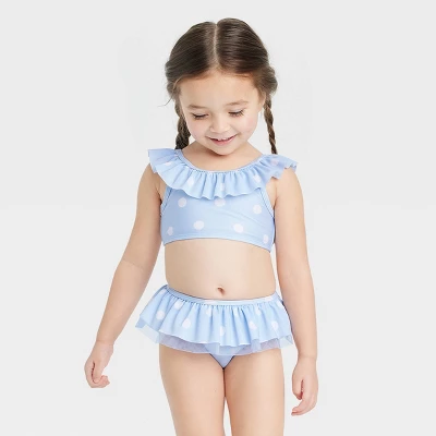Toddler Girls' Polka Dots Bikini Set - Cat & Jack™ Blue 6 Toddler Girls' Polka Dots Bikini Set - Cat & Jack™ Blue - Image 4
