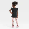 Toddler Girls' Moon 'Glow In The Dark' Short Sleeve Top & Leggings Set - Cat & Jack™ Black -Kid Clothing GUEST 80ae2677 2970 44a5 a3c2 608acbb28a54