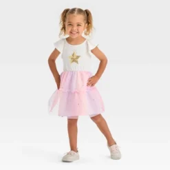 Toddler Girls' Star Short Sleeve Dress - Cat & Jack™ Cream 7 Toddler Girls' Star Short Sleeve Dress - Cat & Jack™ Cream -Kid Clothing GUEST 82da147a dda7 4410 912b e620a3883e35