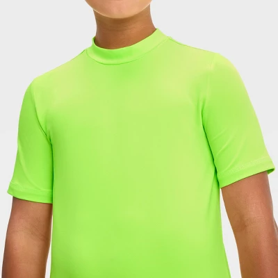 Boys' Solid Rash Guard Top - Cat & Jack™ Lime Green 3 Boys' Solid Rash Guard Top - Cat & Jack™ Lime Green