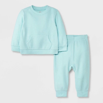 Baby 2pc Cozy Thermal Kangaroo Top & Bottom Set - Cat & Jack™ 5 Baby 2pc Cozy Thermal Kangaroo Top & Bottom Set - Cat & Jack™ - Image 3
