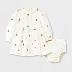 Baby Girls' Floral Embroidered Dress & Bottom Set - Cat & Jack™ Cream 9 Baby Girls' Floral Embroidered Dress & Bottom Set - Cat & Jack™ Cream -Kid Clothing GUEST 839aacd6 38f2 4e13 ab63 37365fe1e162