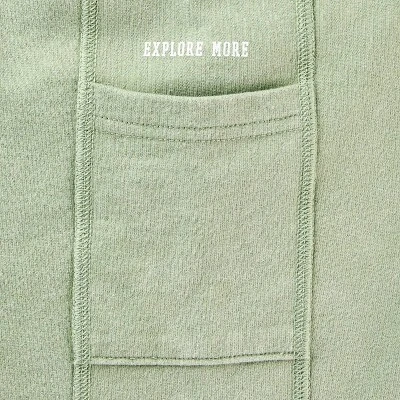 Boys' Adaptive French Terry Top & Bottom Set - Cat & Jack™ Olive Green 4 Boys' Adaptive French Terry Top & Bottom Set - Cat & Jack™ Olive Green - Image 2