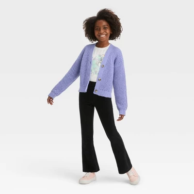 Girls' Button-Front Short Layering Cardigan - Cat & Jack™ 4 Girls' Button-Front Short Layering Cardigan - Cat & Jack™ - Image 2