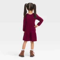 Toddler Girls' Dot Cozy A-Line Dress - Cat & Jack™ Red