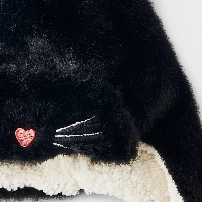 Girls' Cat Trapper Hat - Cat & Jack™ Black 4 Girls' Cat Trapper Hat - Cat & Jack™ Black - Image 2