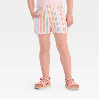 Toddler Girls' Painted Striped Shorts - Cat & Jack™ 2T: Midweight French Terry, Elastic Waistband 4 Toddler Girls' Painted Striped Shorts - Cat & Jack™ 2T: Midweight French Terry, Elastic Waistband - Image 2