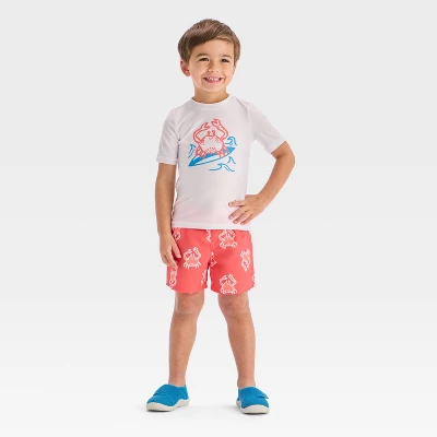 Toddler Boys' Crab Printed Rash Guard Set - Cat & Jack™ Red 6 Toddler Boys' Crab Printed Rash Guard Set - Cat & Jack™ Red - Image 4