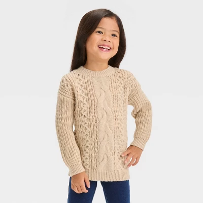 Toddler Girls' Cable Pullover Sweater - Cat & Jack™ 7 Toddler Girls' Cable Pullover Sweater - Cat & Jack™ - Image 5