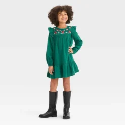 Girls' Long Sleeve Woven Floral Dress - Cat & Jack™ Forest Green 7 Girls' Long Sleeve Woven Floral Dress - Cat & Jack™ Forest Green -Kid Clothing GUEST 8b069a46 186f 4953 adde b02207cab769