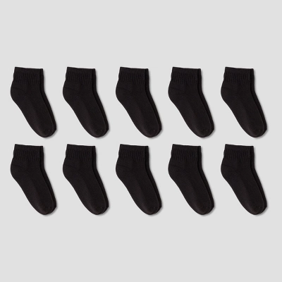 Boys' 10pk Athletic Ankle Socks - Cat & Jack™ Black 4 Boys' 10pk Athletic Ankle Socks - Cat & Jack™ Black - Image 2