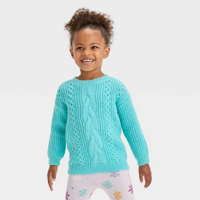 Toddler Girls' Cable Pullover Sweater - Cat & Jack™ 6 Toddler Girls' Cable Pullover Sweater - Cat & Jack™ - Image 4