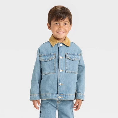 Toddler Boys' Collared Denim Jacket - Cat & Jack™ Medium Wash 5 Toddler Boys' Collared Denim Jacket - Cat & Jack™ Medium Wash - Image 3