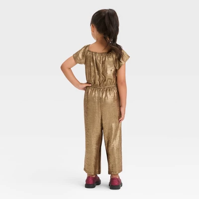 Toddler Girls' Jumpsuit - Cat & Jack™ Gold 3 Toddler Girls' Jumpsuit - Cat & Jack™ Gold