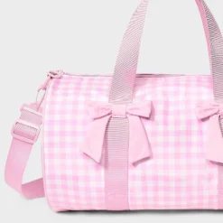 Girls' Gingham Printed And Bows Duffel Bag - Cat & Jack™ Pink -Kid Clothing GUEST 900b80d3 93ff 4ae2 a7c0 bd5bd2533c09