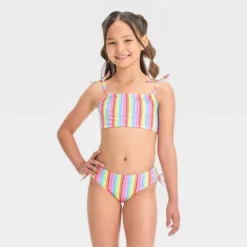 Girls' Rainbow Striped Bikini Set - Cat & Jack™ 7 Girls' Rainbow Striped Bikini Set - Cat & Jack™ -Kid Clothing GUEST 910c02b1 b94e 4702 9290 c243a659bb47