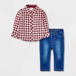 Baby Boys' Flannel Denim Top & Bottom Set - Cat & Jack™ Brown 9 Baby Boys' Flannel Denim Top & Bottom Set - Cat & Jack™ Brown -Kid Clothing GUEST 915a7421 76f4 4d39 8316 aa6a38876c3b
