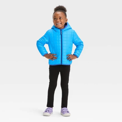 Toddler Solid Puffer Jacket - Cat & Jack™ Blue 4 Toddler Solid Puffer Jacket - Cat & Jack™ Blue - Image 2