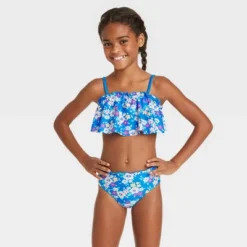 Girls' Floral Ruffle Edge Bandeau Bikini Set - Cat & Jack™ Blue 7 Girls' Floral Ruffle Edge Bandeau Bikini Set - Cat & Jack™ Blue -Kid Clothing GUEST 9258bffa e31b 4571 82c7 04ee3d0e6d5c