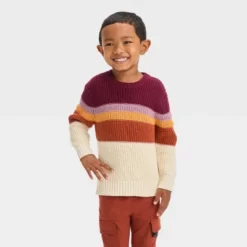 Toddler Boys' Colorblock Sweater - Cat & Jack™ Burgundy -Kid Clothing GUEST 9265dcde ff6d 4e0e 97e4 b6b83b00574f