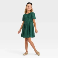 Girls' Short Sleeve Striped Dress - Cat & Jack™ Forest Green 7 Girls' Short Sleeve Striped Dress - Cat & Jack™ Forest Green -Kid Clothing GUEST 929f6f8e a801 4bdb b616 b18d1dcf94c4