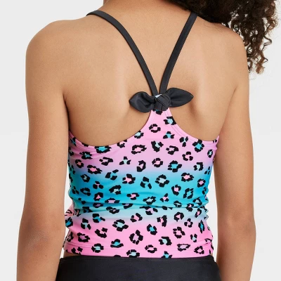 Girls' Magical Animal Ombre Bow Back Tankini Set - Cat & Jack™ 3 Girls' Magical Animal Ombre Bow Back Tankini Set - Cat & Jack™
