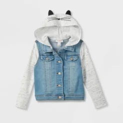 Toddler Girls' Cat Hood Denim Jacket - Cat & Jack™ Medium Wash 7 Toddler Girls' Cat Hood Denim Jacket - Cat & Jack™ Medium Wash -Kid Clothing GUEST 92f0c8a8 c07f 422a 81ff a63a1e4190cd