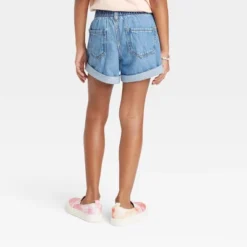 Girls' High-Rise Paper Bag Jean Shorts - Cat & Jack™